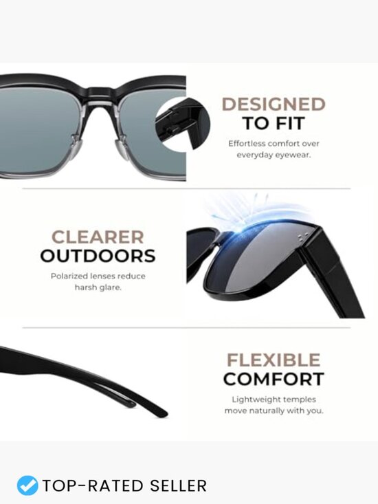 Fit Over Glasses Sunglasses Polarized UV400 Driving Shades Oversized Wrap main image 4